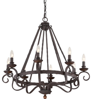 Quoizel NBE5008RK Eight Light Chandelier Noble Rustic Black