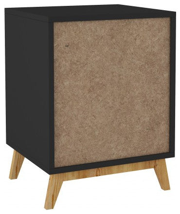 Modern Black And Natural Flair Night Stand