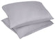 Lotus Home Stain and Water Resistant Microfiber Bed Pillow 2-Pack, Silver, King