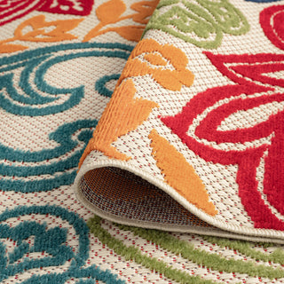 Omalley Modern Floral Area Rug, Multi-Color, 5'3" X 7'3"