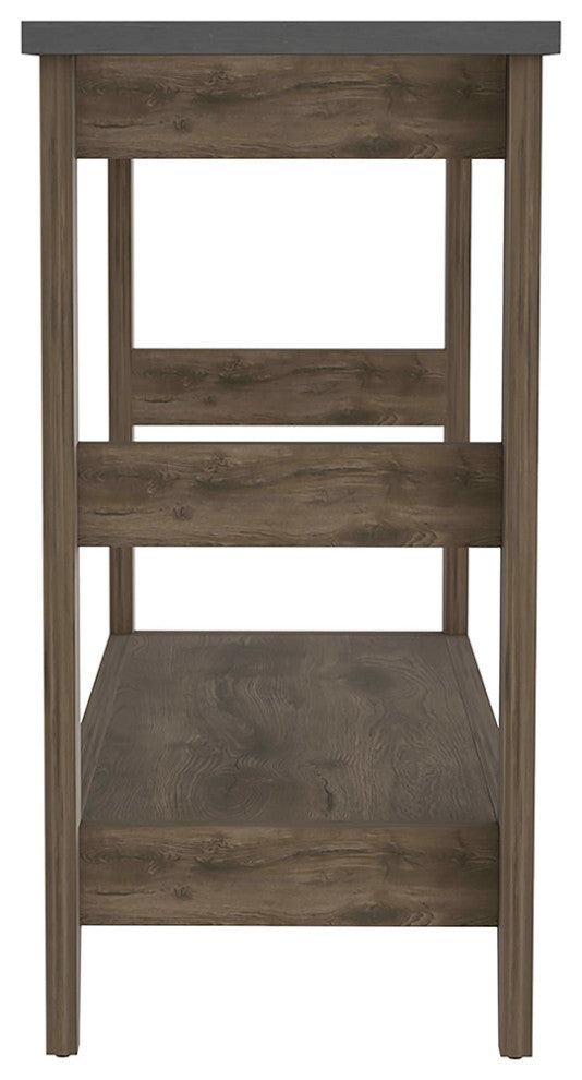 Paulson Rustic Console Table Onyx Top by RST Brands, Brown/Black