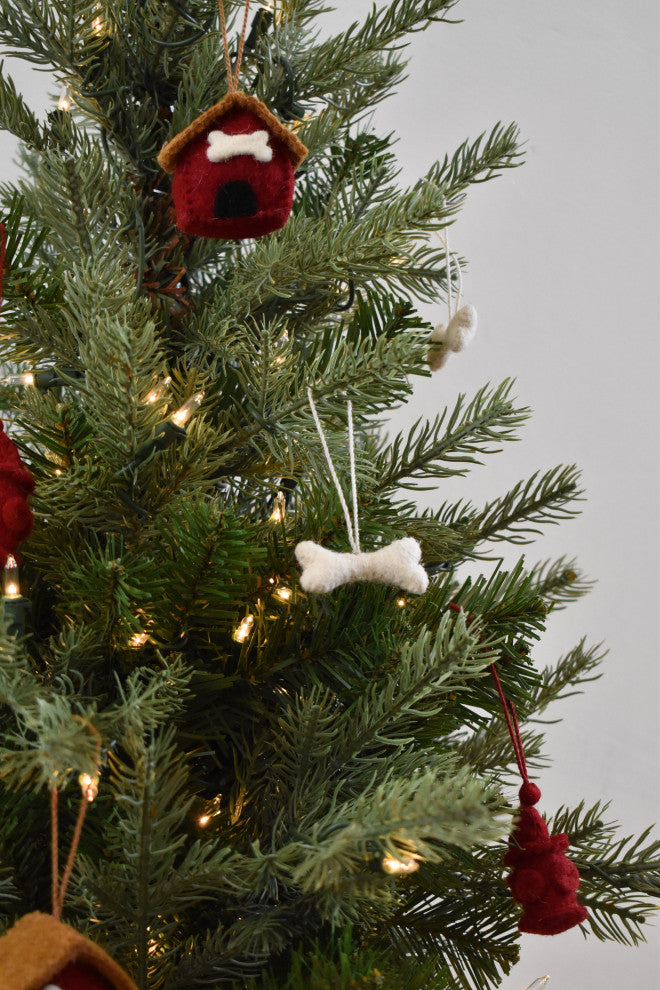 Dog Themed Christmas Decoration Set for Table Top Trees - 9 Pieces