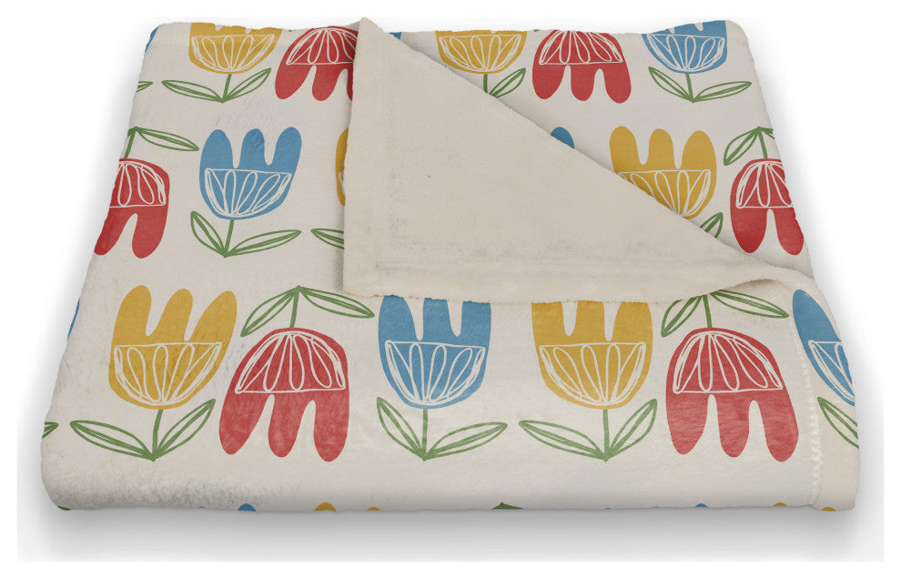 Bloom Where Planted 50x60 Coral Fleece Blanket