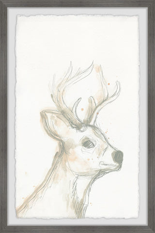 "Deer Cameo IV" Framed Painting Print, 24"x36"