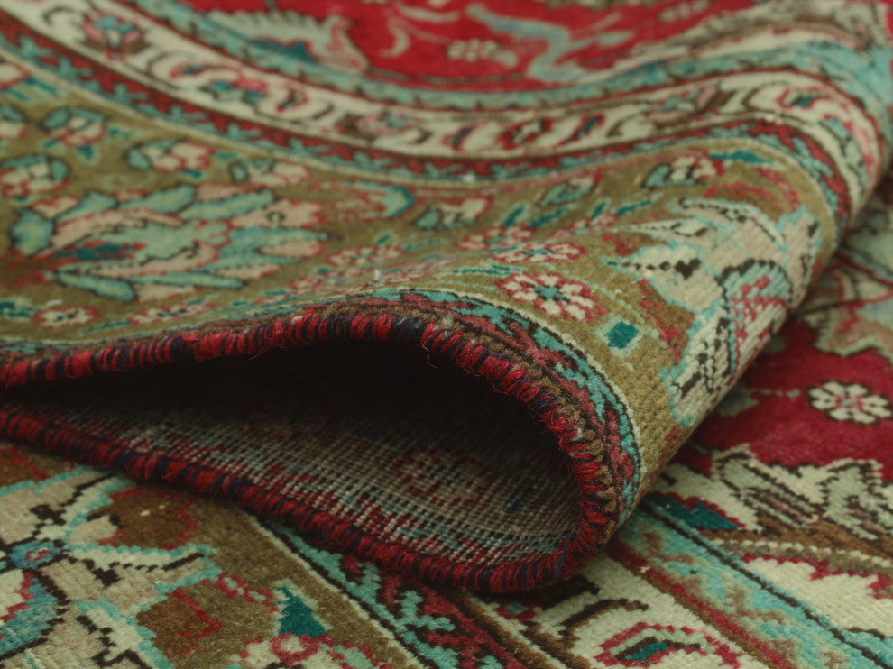 Fine Vintage Distressed Ceolbeor Red Rug