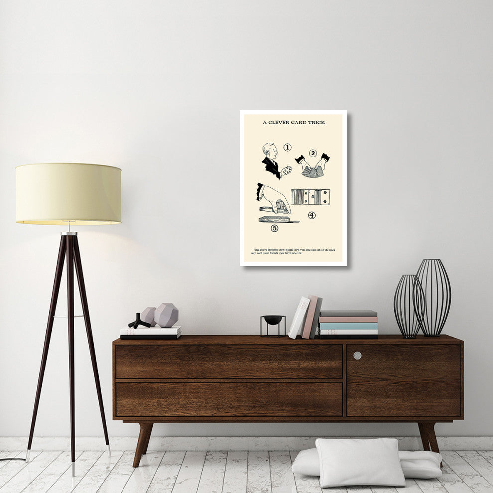 "A Clever Card Trick" Digital Paper Print by Retromagic, 26"x38"