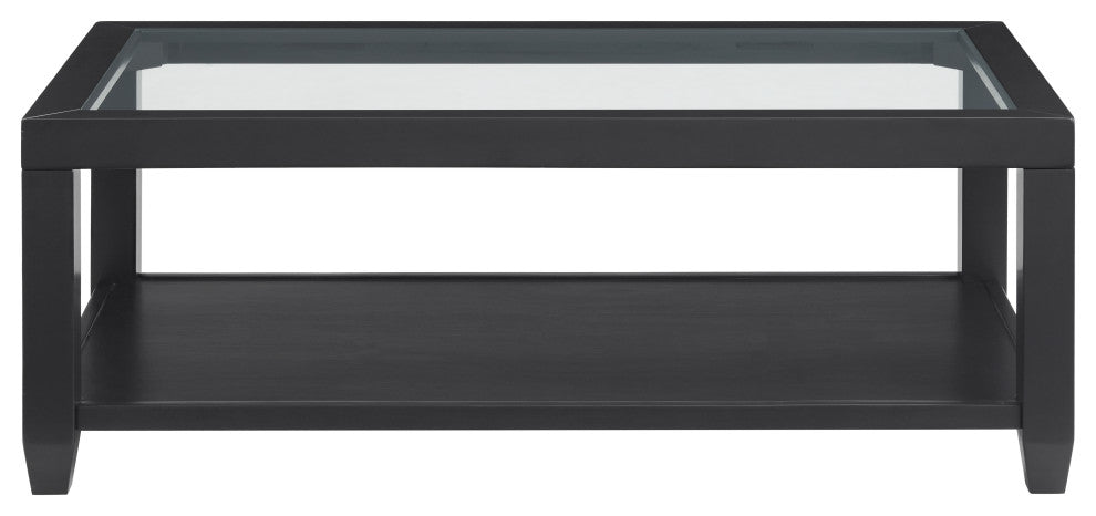 Cordero Glass Top Coffee Table, Black