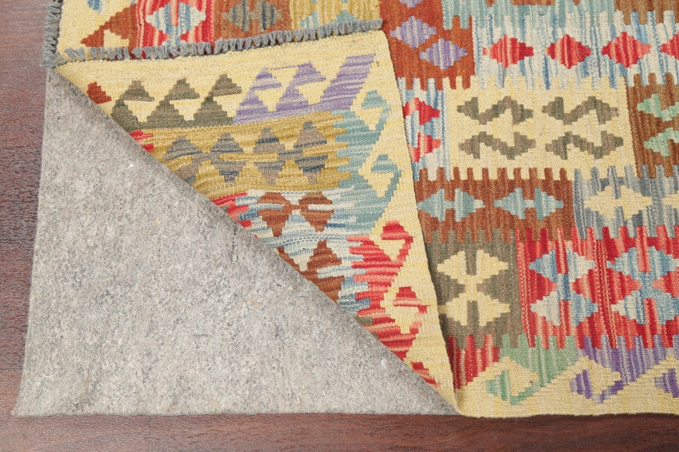 Hand-Woven Kilim Oriental Southwestern Traditional Turkish Area Rug, 9'9"x6'6