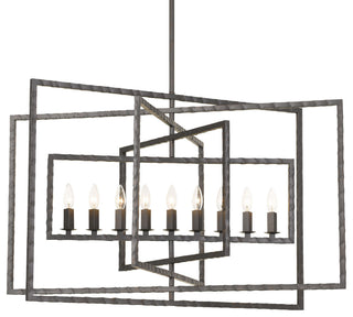 Capri 9 Light Chandelier in Raw Steel