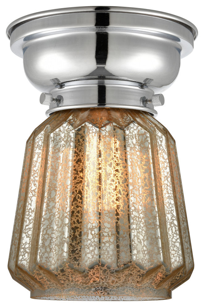 Chatham 1-Light Flush Mount, Polished Chrome, Mercury