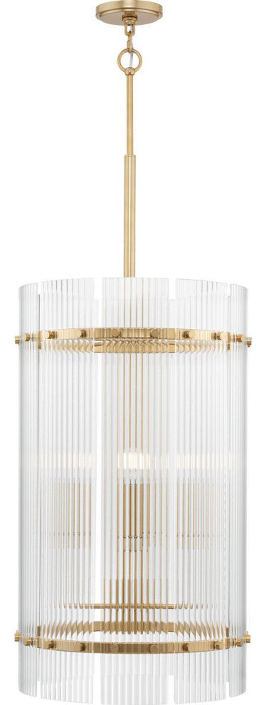 Seville Collection 4-Light Contemporary Foyer Light, Soft Gold