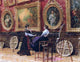 Louis Beroud A Copiests- Musee du Louvre, Gallery Wrapped Canvas, 21"x28"