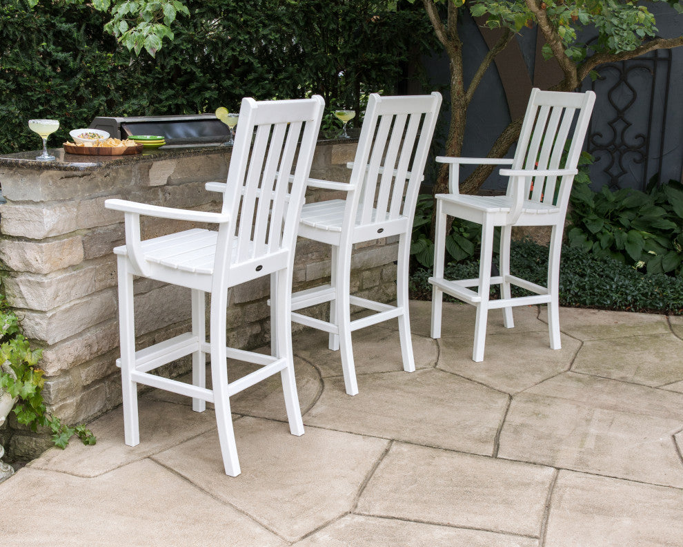 Polywood Vineyard Bar Arm Chair 3-Pack, Green