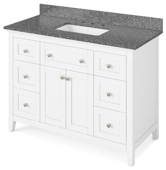 Chatham Traditional 48" White Single Sink Vanity, Boulder Cultured Marble Vanity