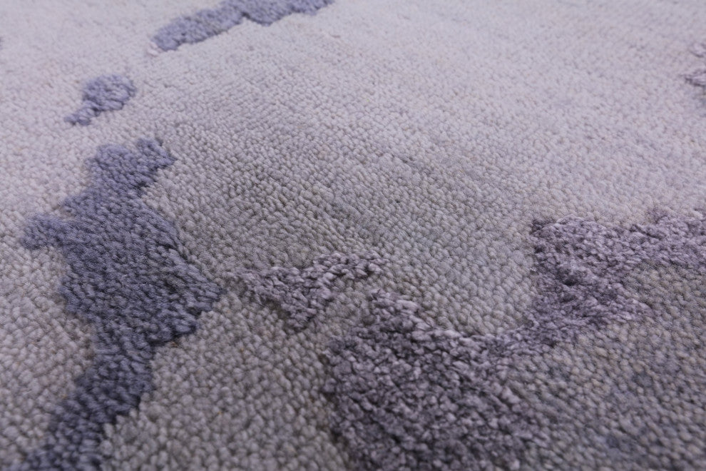 10' 1" X 13' 11" Wool and Silk Modern Hand Knotted Rug Q7246
