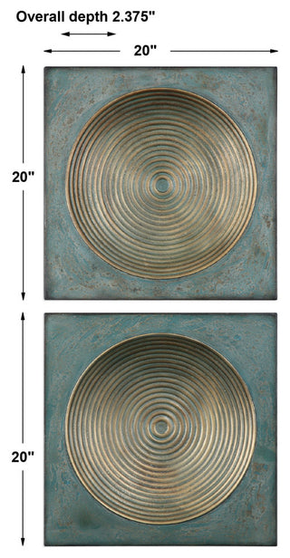 Uttermost Sybil Antique Gold Squares Set of 2