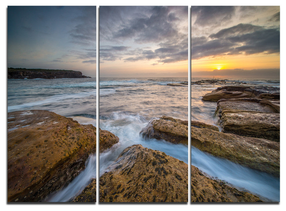 "Bright Sydney Coastline View" Canvas Wall Art, 3 Panels, 36"x28"