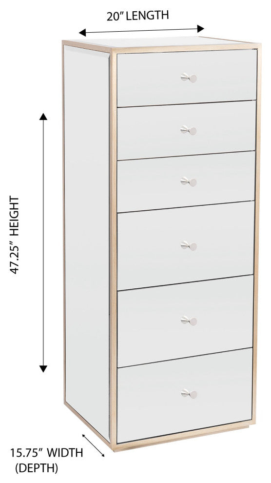 Slaystation Rylie with 6 Drawers Vanity Storage Chest Unit