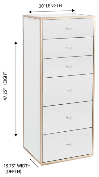 Slaystation Rylie with 6 Drawers Vanity Storage Chest Unit
