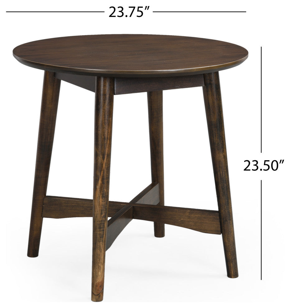 GDF Studio 3-Piece Bistro Set, Mid-Century End Table & 2 Chairs, Beige/Black