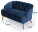 GDF Studio Scarlett Modern New Velvet Sofa, Cobalt