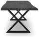 Brooks Dining Table, Ebonized, Black, 40"x116",X-Base