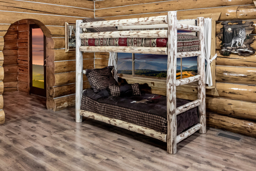 Montana Collection Twin Over Twin Bunk Bed, Clear Lacquer Finish