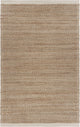 8" x 10" Tan and White Detailed Woven Area Rug