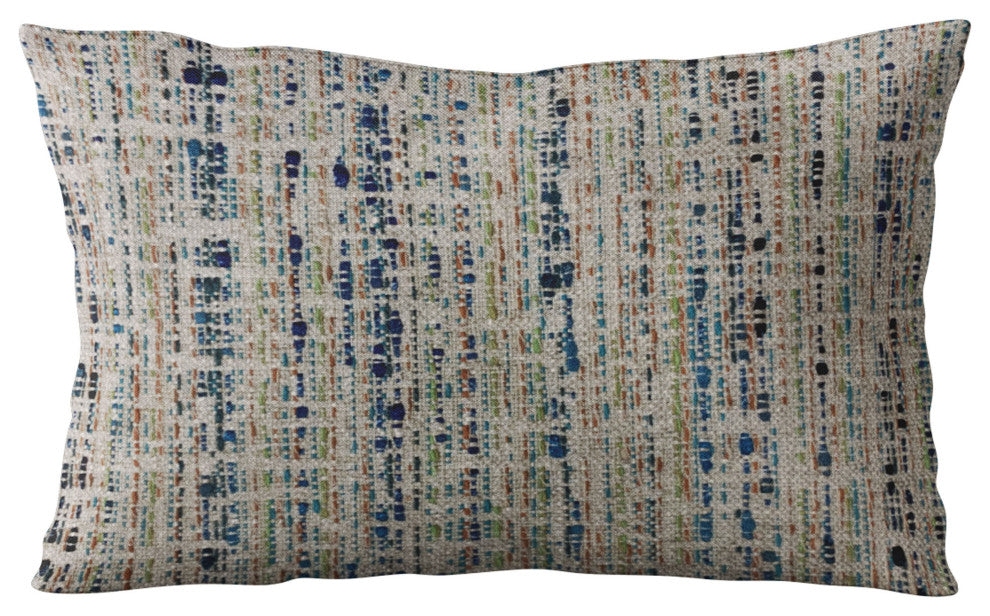 Plutus Blue Mixed Stripe Luxury Throw Pillow, 24"x24"
