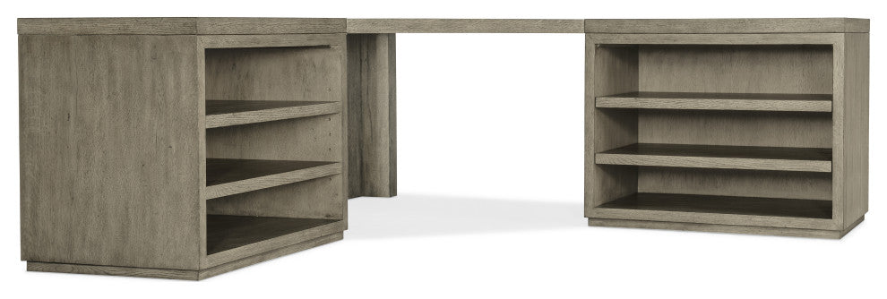Linville Falls Corner Desk With Two Open Desk Cabinets