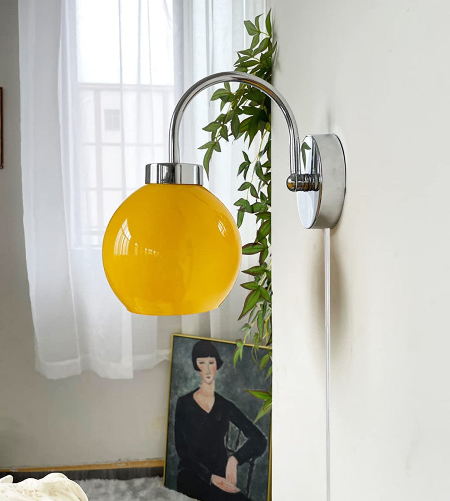 Globe Glass Wall Sconce Industrial Wall Lantern Light