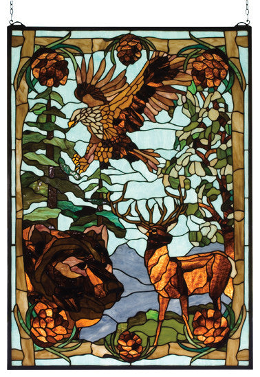 Meyda lighting 77732 25"W X 35"H Wilderness Stained Glass Window