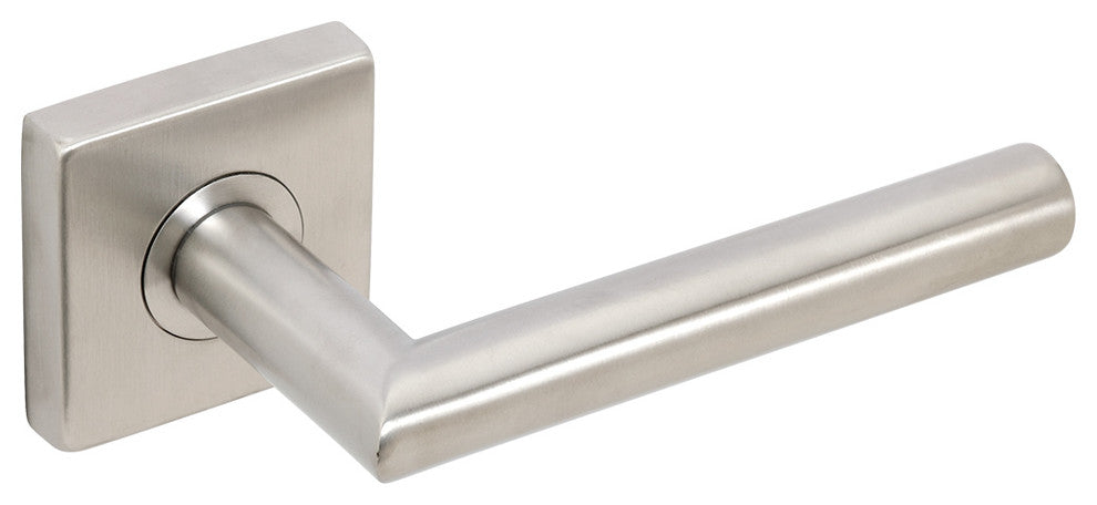 Frankfurt Lever, Half Passage, Backset, Left Hand, Satin Stainless Steel