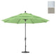 11'' Matted White Collar Tilt Crank Aluminum Umbrella, Woven Granite Olefin