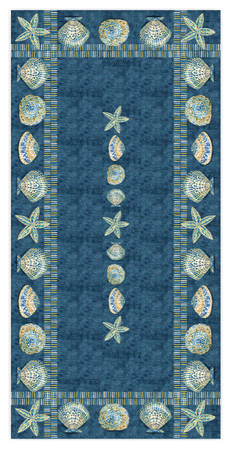 Laural Home Embellished Shells 70" X 144" Tablecloth