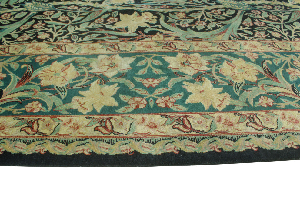 Pak-Persian Charleto Black/Green Rug, 10'1x14'1