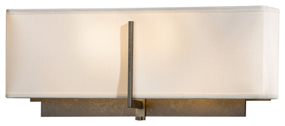Exos Square Sconce, Dark Smoke Finish, Natural Anna Shade