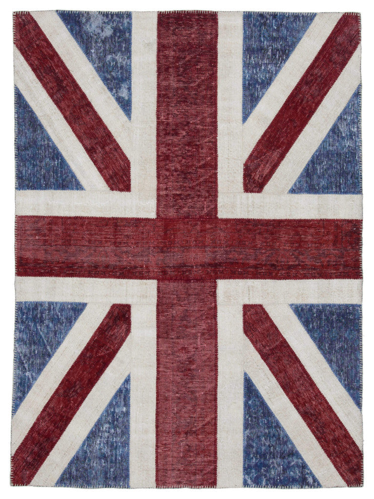 Rug N Carpet - Handmade Oriental 5' 8'' x 7' 10'' Flag Patchwork Rug