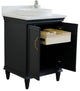 25" Single Vanity, Dark Gray Finish With Engineered Stone Top And Round Sink