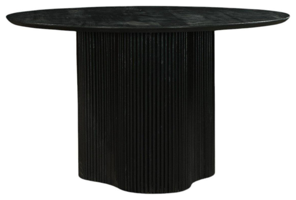 Modrest Myra Modern Black Wood Round Dining Table