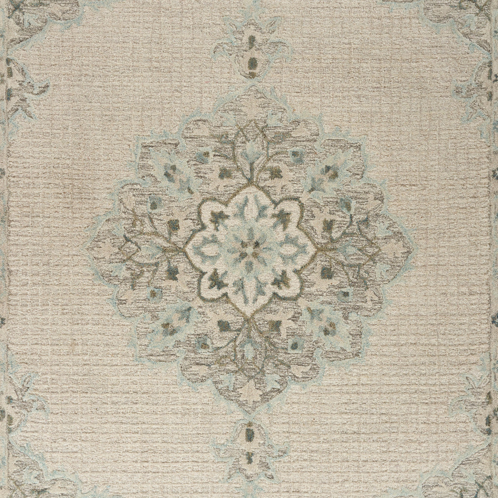 Ivory Medallion Area Rug, 5' X 7'9"