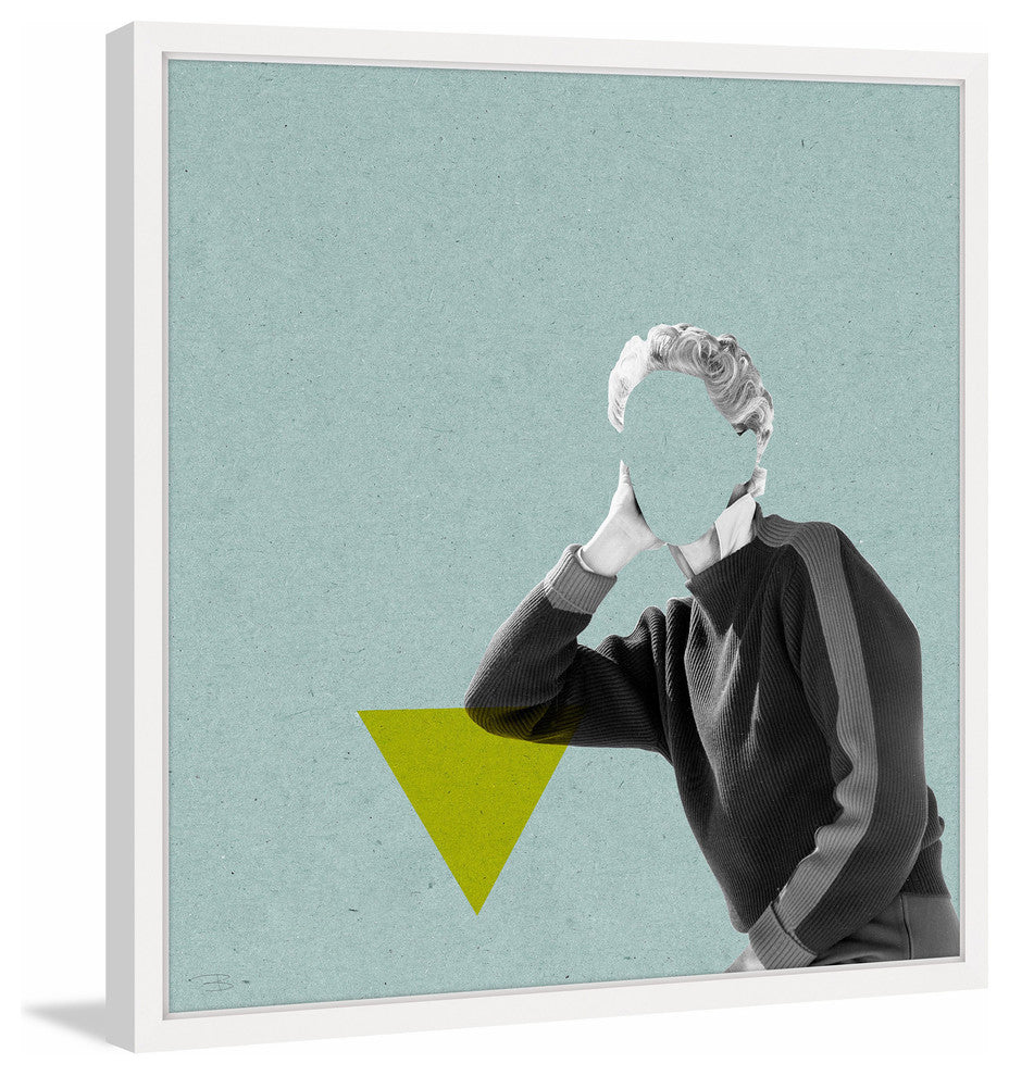 Marmont Hill, "No Face Azul I" by Bengoa Vazquez Framed Painting Print, 12x12