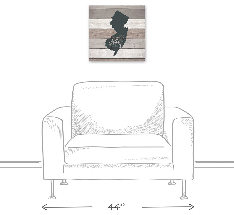 New Jersey Established 16x16 Canvas Wall Art