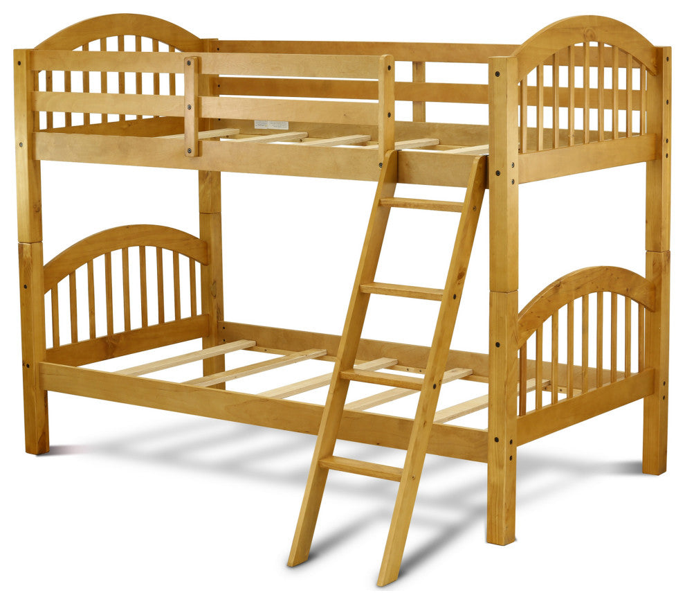 Verona Twin Bunk Bed In Natural Oak Finish