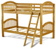 Verona Twin Bunk Bed In Natural Oak Finish