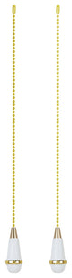 Aspen Creative 20503-X, 12" Wooden Knob Pull Chain with Polished Brass Accents,