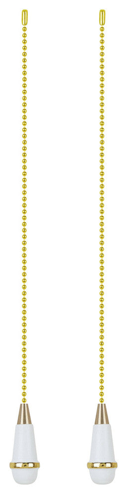 Aspen Creative 20503-X, 12" Wooden Knob Pull Chain with Polished Brass Accents,