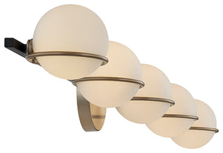 Fusion-Centric 5-Light Bath Bar Matte Black/Brass Finish Opal Glass