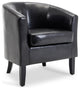 Modern Club Chair Barrel Design, Black
