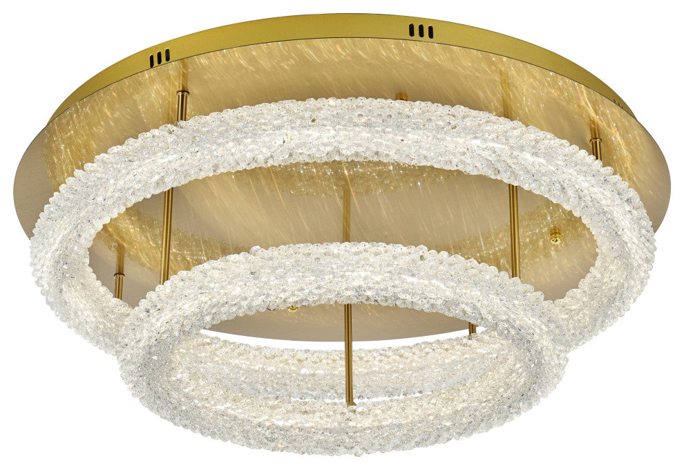 Home Living 29.5" LED Flush Mount, Satin Gold